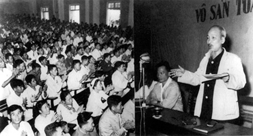 Bác Hồ nói chuyện tại Đại hội Đảng bộ tỉnh Hà Bắc, tháng 10/1963 - Ảnh: QĐND