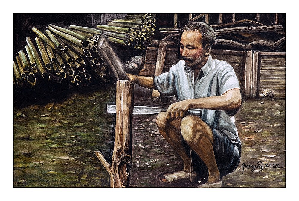 Chân dung Chủ tịch Hồ Chí Minh vĩ đại và bình dị qua 55 tác phẩm hội họa