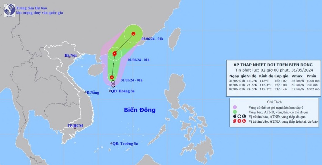 Tin mới nhất về áp thấp nhiệt đới trên biển Đông