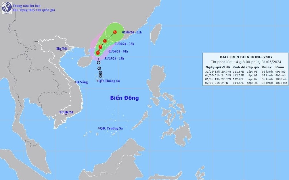 Thông tin về cơn bão trên biển Đông, cơn bão đầu tiên trong năm 2024