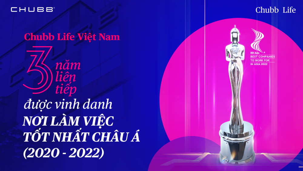 Chubb Life Việt Nam được vinh danh 2 giải thưởng lớn châu Á trên lĩnh vực nhân sự và công nghệ