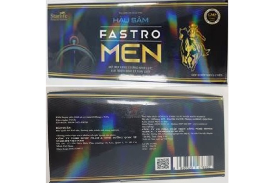 Đà Nẵng thu hồi sản phẩm Hàu sâm Fastro Men do chứa chất cấm