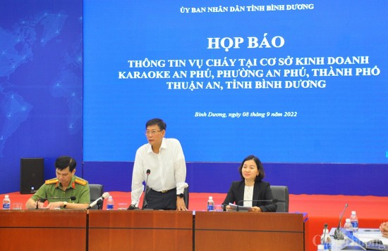 Bình Dương: Họp báo thông tin về vụ cháy quán karaoke An Phú