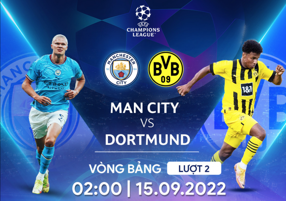 Champions League 2022-23: Man City vs Dortmund – Haaland gặp lại đội bóng cũ