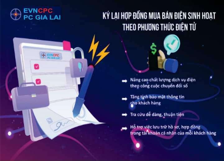 PC Gia Lai: Chuyển đổi 100% hợp đồng mua bán điện sang hợp đồng điện tử vào tháng 6/2023