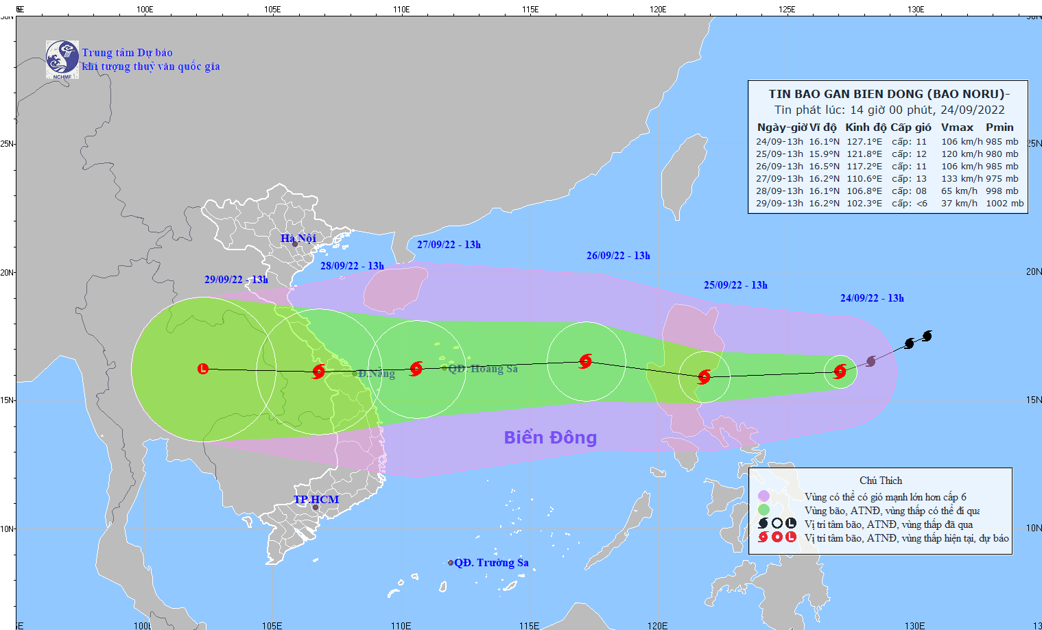 Cập nhật tin mới nhất về cơn bão số 4 gần biển Đông  – bão NORU