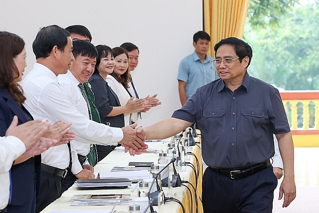 Thủ tướng Chính phủ Phạm Minh Chính và đoàn công tác làm việc với Ban Chấp hành Đảng bộ tỉnh Yên Bái