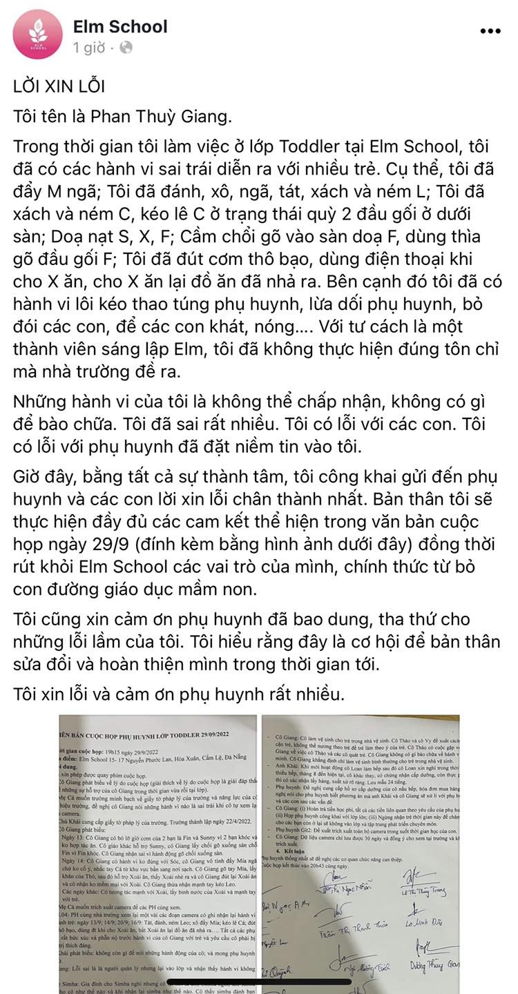 Đà Nẵng: Xôn xao vụ trường mẫu giáo Elm School bỏ đói, bạo hành trẻ