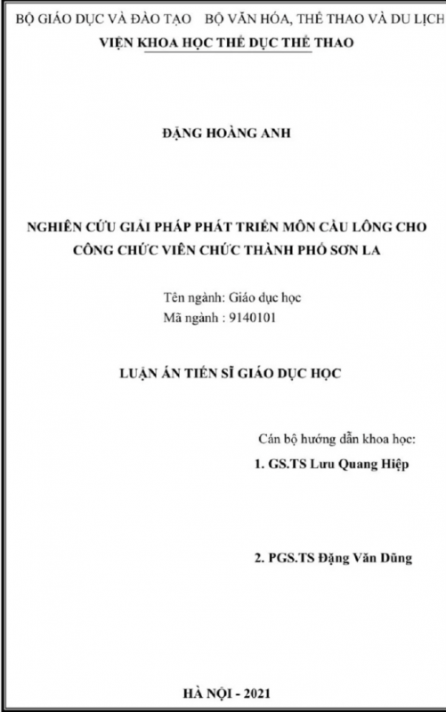 Công bố kết quả thẩm định Luận án tiến sĩ cầu lông gây xôn xao dư luận