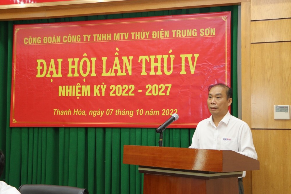 Ông Vũ Hữu Phúc – Bí thư Đảng ủy, Giám đốc TSHPCo phát biểu tại Đại hội