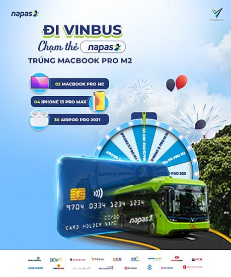 Cơ hội trúng Macbook Pro M2 khi đi xe VinBus thanh toán bằng thẻ Napas