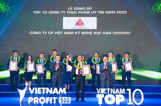 Vissan đạt Top 10 Công ty thực phẩm uy tín, top 500 doanh nghiệp lợi nhuận tốt nhất Việt Nam 2022