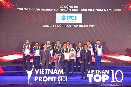 Tập đoàn PC1 năm thứ 5 liên tiếp vào Top 50 doanh nghiệp lợi nhuận xuất sắc nhất Việt Nam