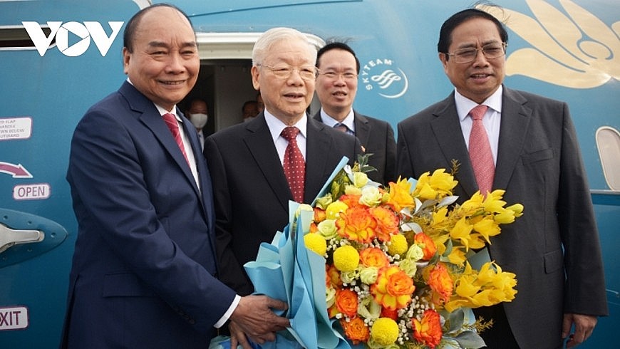 Tổng Bí thư Nguyễn Phú Trọng và Đoàn đại biểu cấp cao Việt Nam đã rời Hà Nội thăm chính thức nước CHND Trung Hoa từ 30-10 đến 1-11. Ảnh: VOV.