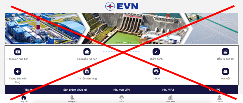 Cảnh báo tiếp tục xuất hiện trang website giả mạo EVN