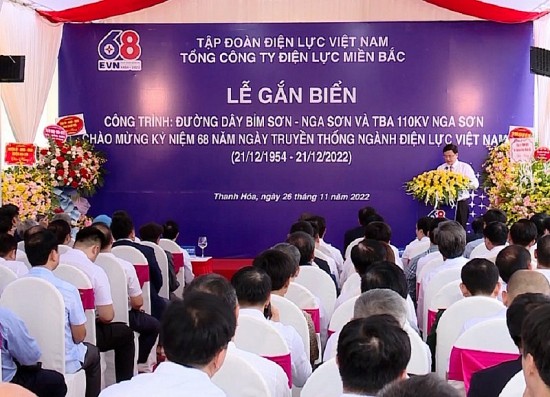 Thanh Hóa: Đường dây Bỉm Sơn - Nga Sơn và Trạm biến áp 110kV Nga Sơn đi vào hoạt động