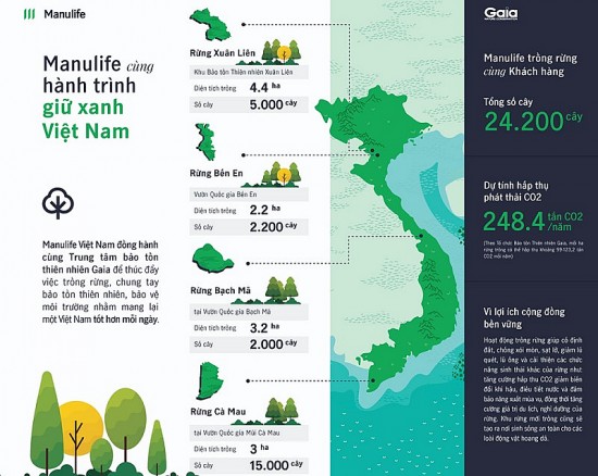 Manulife Việt Nam tiếp tục thúc đẩy chống biến đổi khí hậu với cam kết trồng rừng