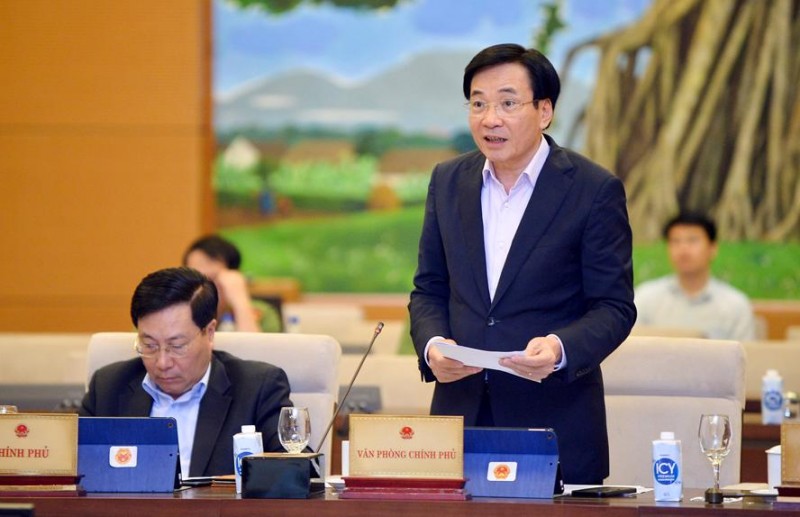 Bộ trưởng, Chủ nhiệm Văn phòng Chính phủ Trần Văn Sơn phát biểu