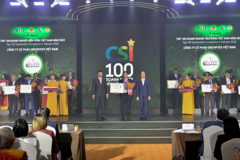 GREENFEED Việt Nam vào bảng xếp hạng Top 100 Doanh nghiệp bền vững năm 2022