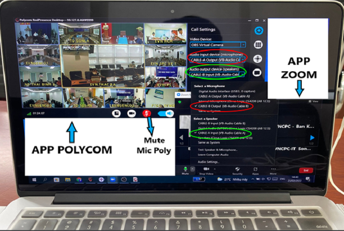 EVNCPC: Tích hợp các nền tảng họp trực tuyến với hệ thống Polycom