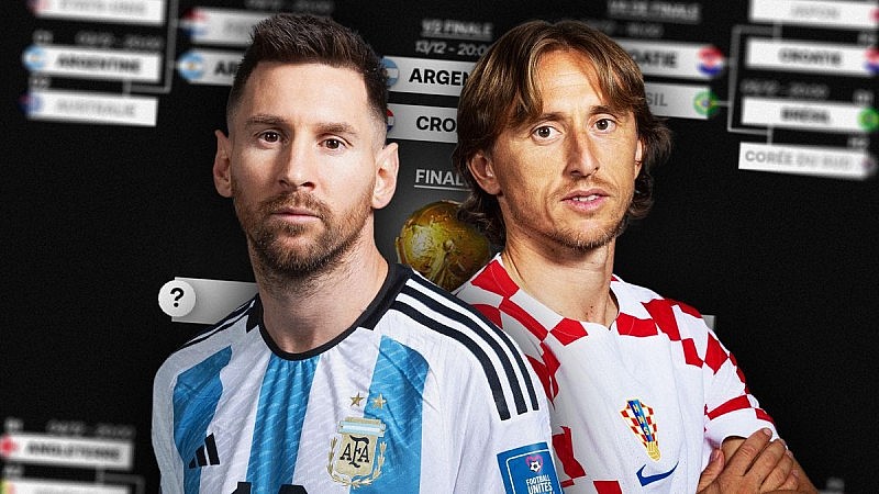 Hai số 10 xuất sắc nhất thế giới là Messi và Modric sẽ quyết đấu tại trận bán kết 1 World Cup 2022 giữa Argentina và Croatia. Ảnh: Getty.