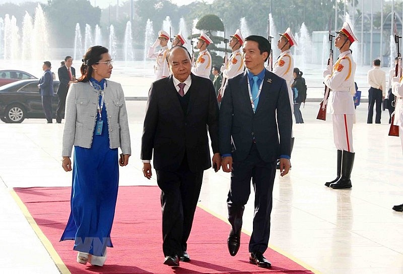 Chủ tịch nước Nguyễn Xuân Phúc đến dự Lễ khai mạc Đại hội Đoàn toàn quốc lần thứ XII