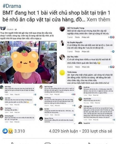 Vụ cháu bé 5 tuổi bị bêu rếu trên mạng xã hội: Gia đình muốn chủ cửa hàng xin lỗi công khai