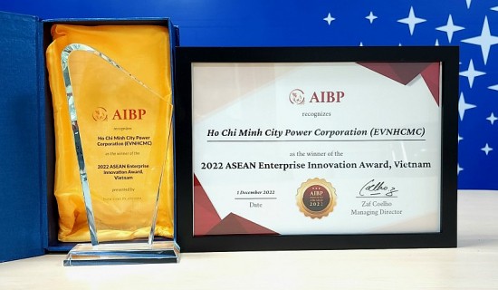 Điện lực TP. Hồ Chí Minh nhận giải thưởng doanh nghiệp sáng tạo ASEAN năm 2022