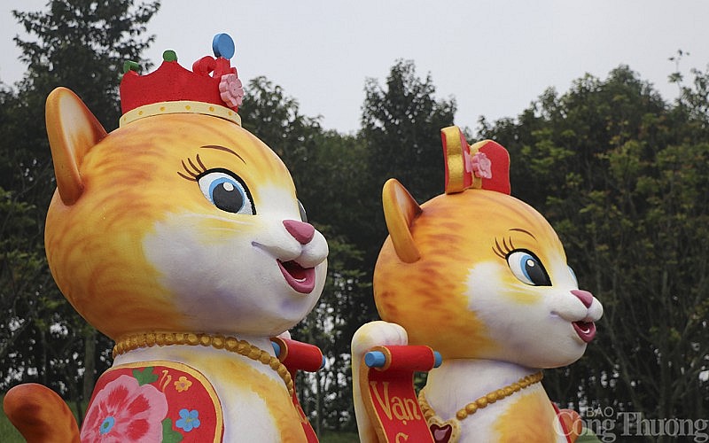 Chiêm ngưỡng linh vật mèo Xuân Quý Mão siêu đáng yêu ở Nghệ An được dân mạng trầm trồ