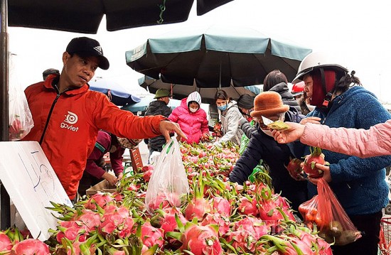 Chợ đầu mối phía Nam Hà Nội đông nghẹt khách ngày cận Tết Nguyên đán