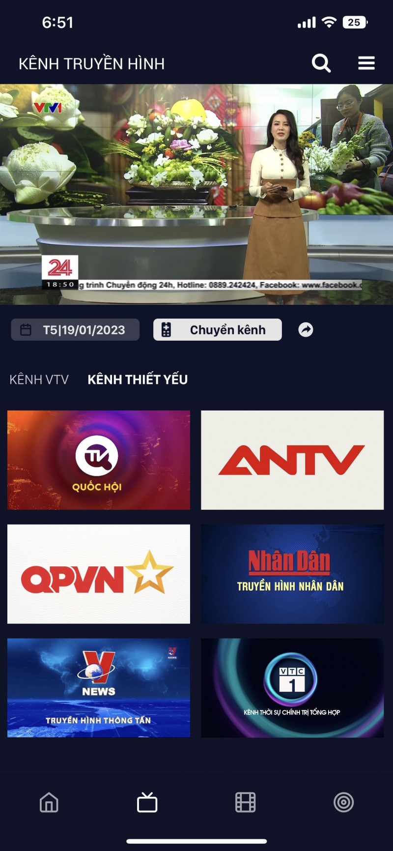 Nền tảng VTVgo cung cấp 7 kênh truyền hình thiết yếu quốc gia