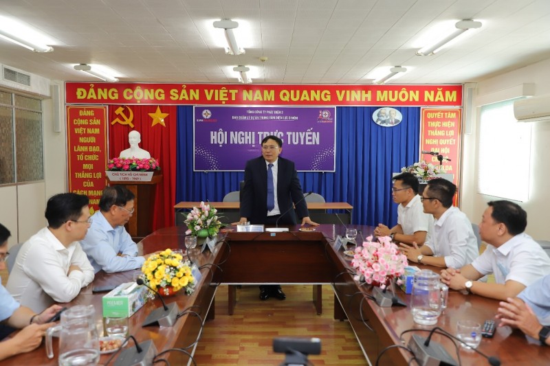 Ông Trần Phú Thái – Chủ tịch HĐQT EVNGENCO2 phát biểu tại buổi gặp mặt đầu xuân Quý Mão 2023 với Ban QLDA Trung tâm Điện lực Ô Môn
