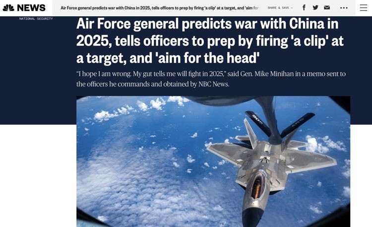 Tướng Mỹ dự đoán “sốc”: Năm 2025 xảy ra xung đột Mỹ -Trung