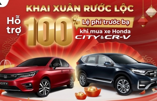 Honda Việt Nam tung ưu đãi 100% lệ phí trước bạ khi mua Honda CR-V và Honda City
