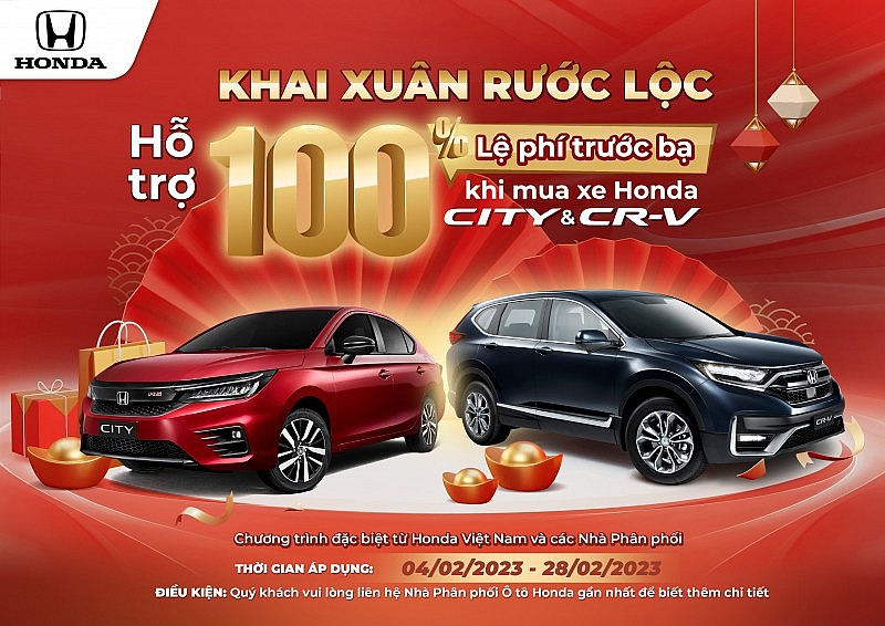 Honda Việt Nam tung ưu đãi 100% lệ phí trước bạ khi mua Honda CR-V và Honda City