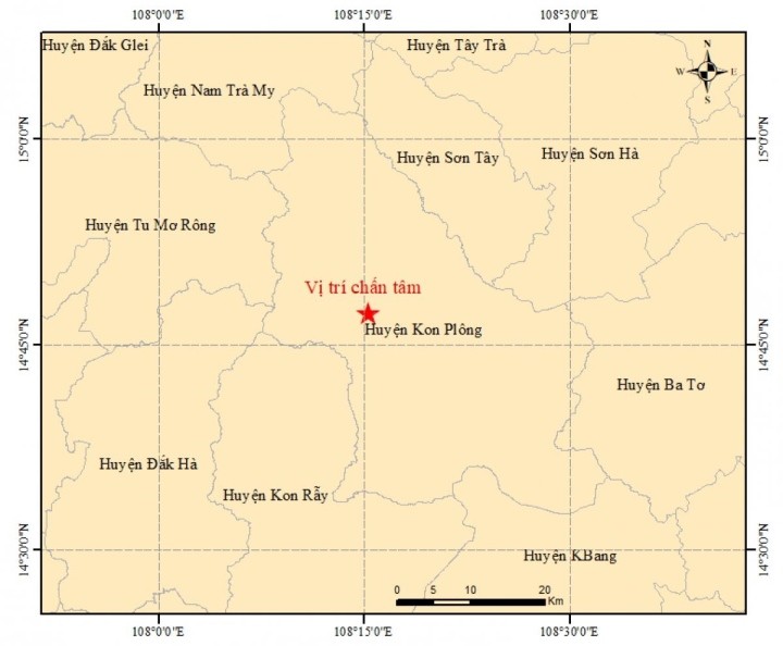 Hai trận động đất tại tỉnh Kon Tum và Lai Châu