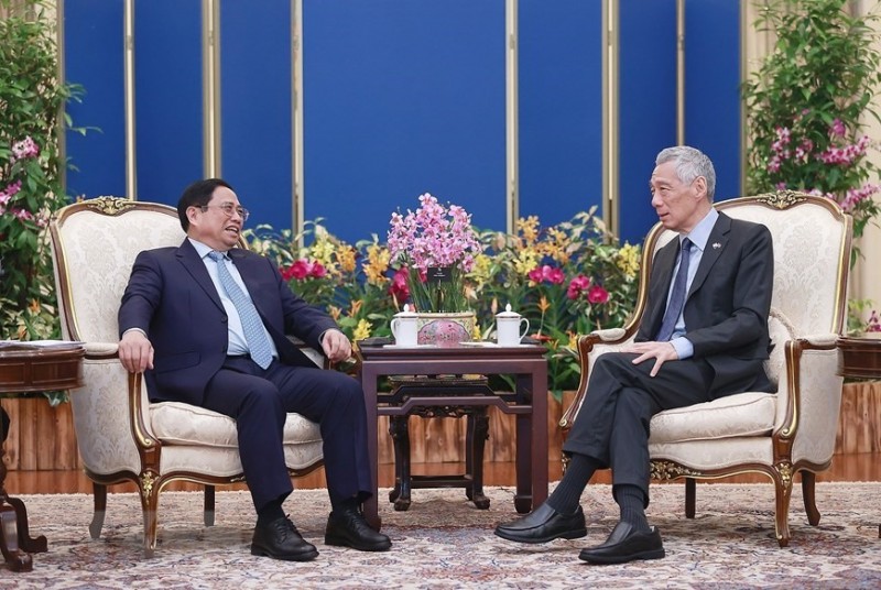 Thủ tướng Phạm Minh Chính hội đàm với Thủ tướng Lý Hiển Long