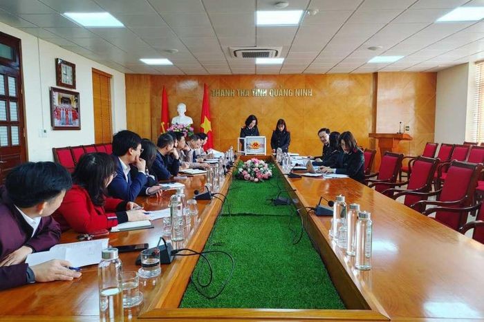 Thanh tra tỉnh Quảng Ninh tổ chức buổi bốc thăm chọn ngẫu nhiên được 65/470 người được xác minh tài sản, thu nhập tại 12 cơ quan, đơn vị trên địa bàn. Ảnh QMG