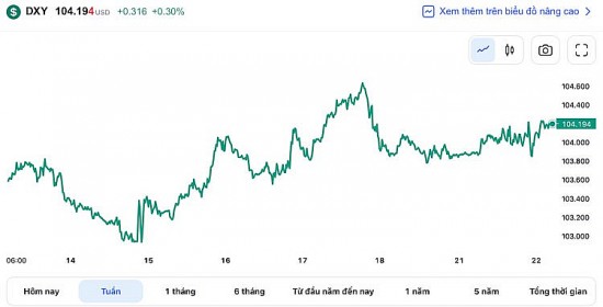 Tỷ giá USD hôm nay 22/2: Đô la phủ sắc “xanh”, hiện ở mức 104,198 điểm
