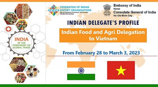 Mời tham dự kết nối giao thương, gặp gỡ đối tác Ấn Độ trong lĩnh vực nông sản, thực phẩm tại TP.HCM