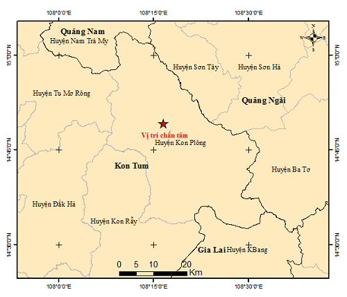 Kon Tum: Trong 4 ngày liên tiếp xảy ra 10 trận động đất