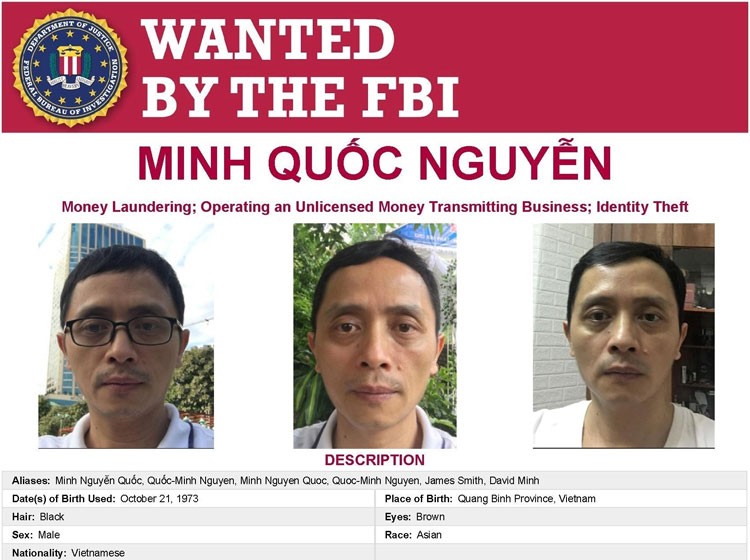 Một người Việt bị FBI truy nã với cáo buộc rửa tiền trị giá 3 tỷ USD