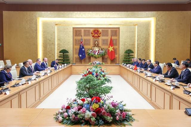 Sáng 4/4, tại Trụ sở Chính phủ, Thủ tướng Phạm Minh Chính hội kiến với Toàn quyền Australia David Hurley nhân chuyến thăm cấp Nhà nước tới Việt Nam của Toàn quyền.