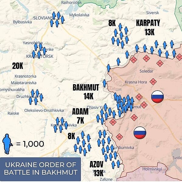 Bất chấp thiệt hại, Ukraine đang không ngừng dồn quân tới Bakhmut.