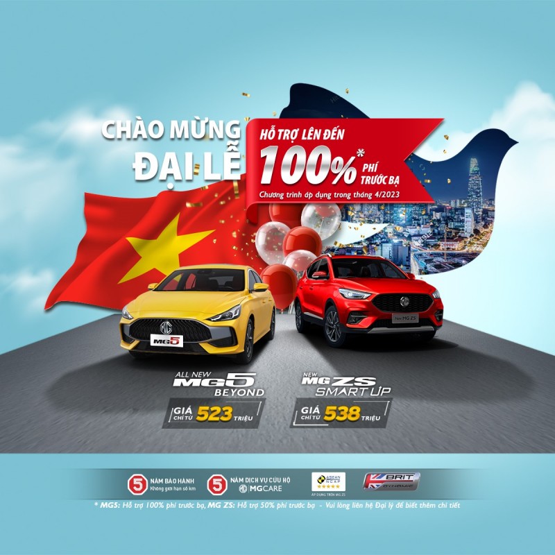 MG Việt Nam khuyến mãi hỗ trợ lệ phí trước bạ cho khách mua xe