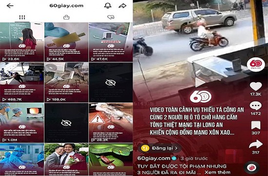 Tràn lan nội dung "bẩn" trên tài khoản TikTok 60giay.com