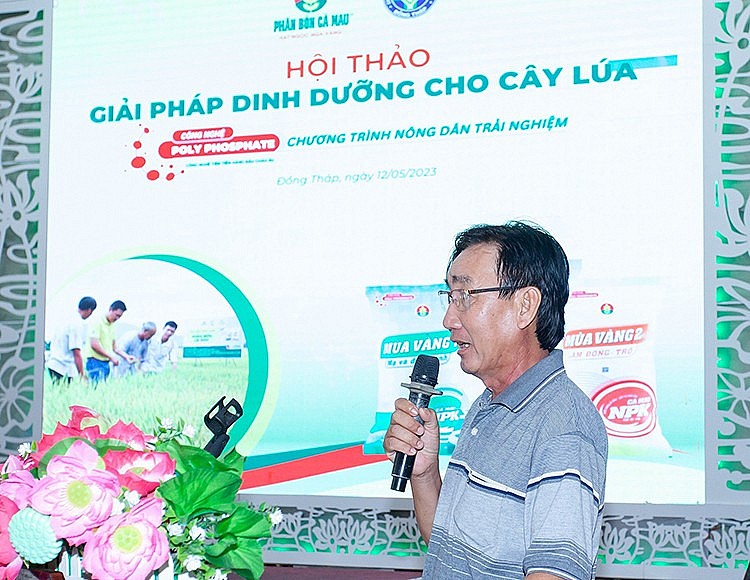 Ông Lê Văn Hùng ở Tam Nông, Đồng Tháp - một trong hàng trăm hộ nông sử dụng sản phẩm NPK Cà Mau polyphosphate chia sẻ