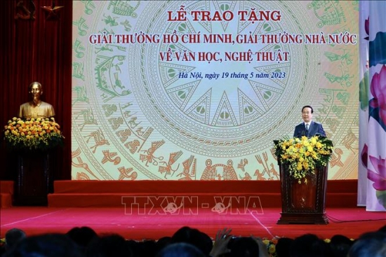 Chủ tịch nước Võ Văn Thưởng dự Lễ trao tặng Giải thưởng Hồ Chí Minh