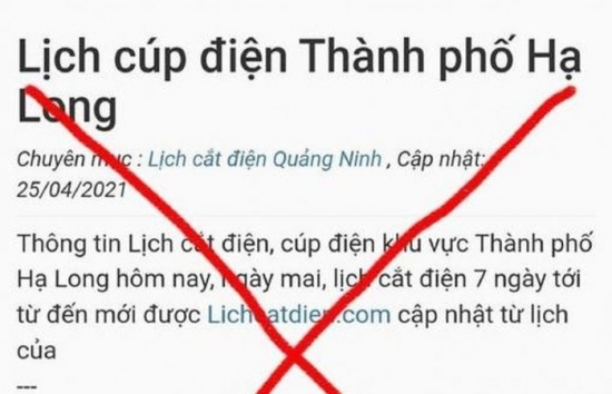 Trang web giả mạo loan tin lịch cắt điện ở Quảng Ninh: Trò lừa đảo cần nghiêm trị