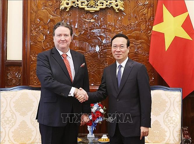 Chủ tịch nước Võ Văn Thưởng tiếp Đại sứ Hoa Kỳ tại Việt Nam Marc E. Knapper. Ảnh: Thống Nhất/TTXVN